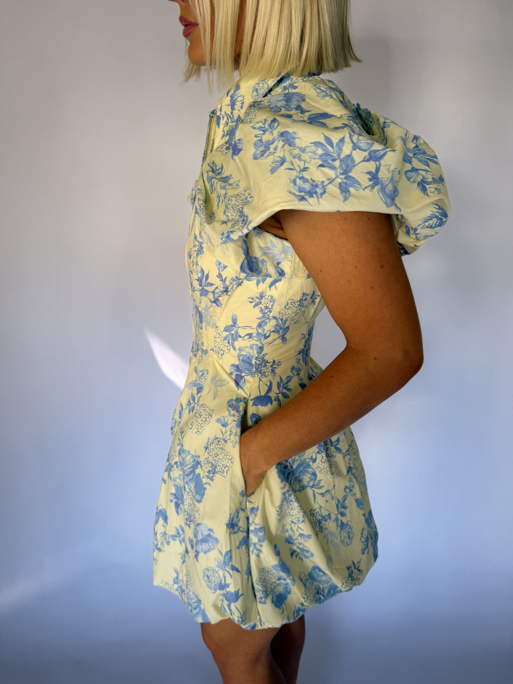 Charlotte Bubble Dress - Blue Floral