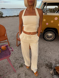 Carson Halter Pant Set - Cream