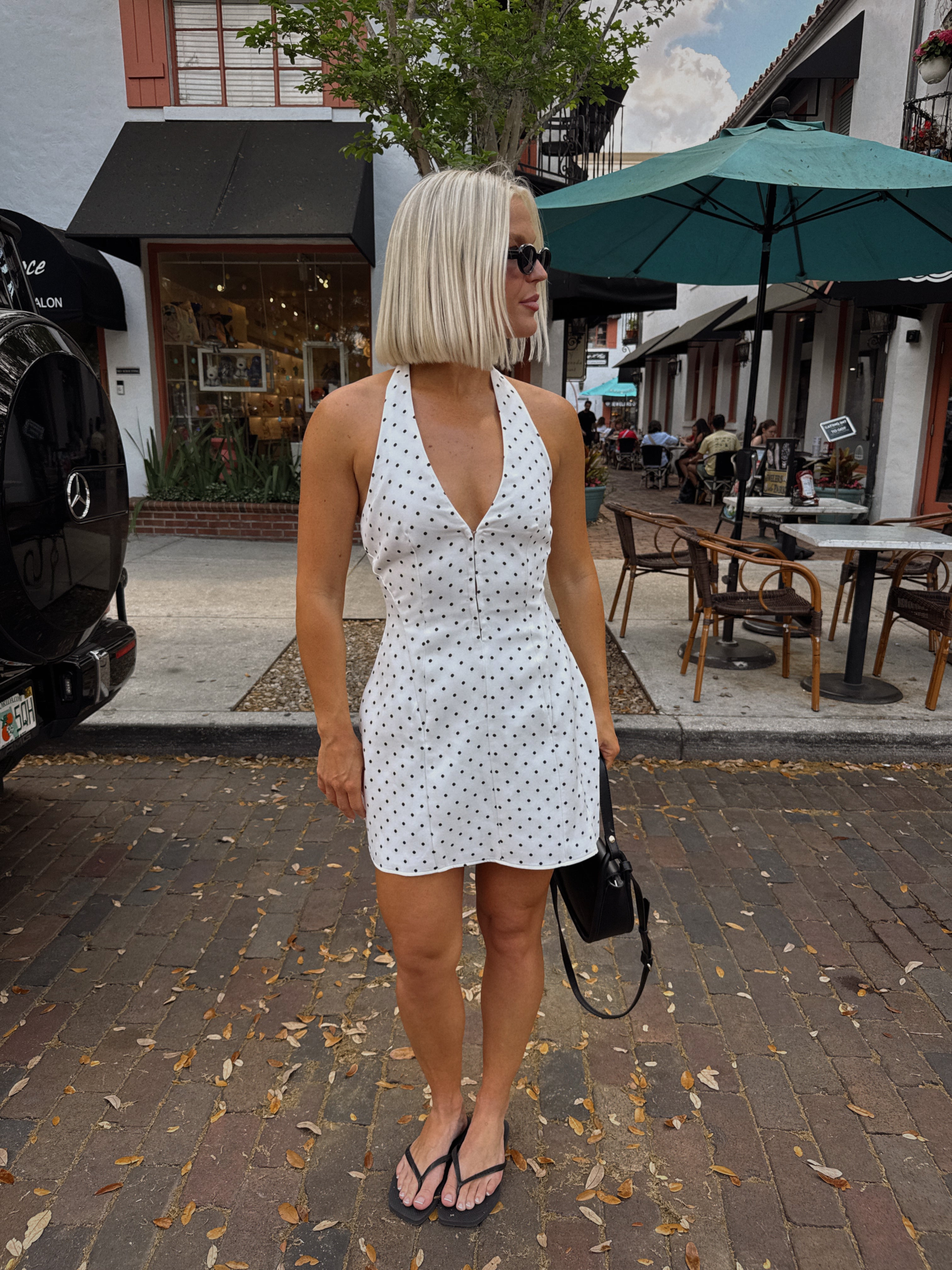 Ramona Polka Dot Halter Mini Dress