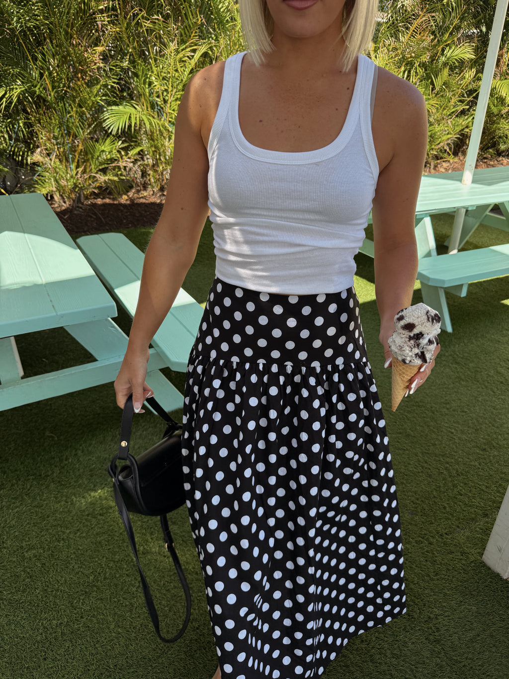 Lola Flared Maxi Skirt - Polka Dot