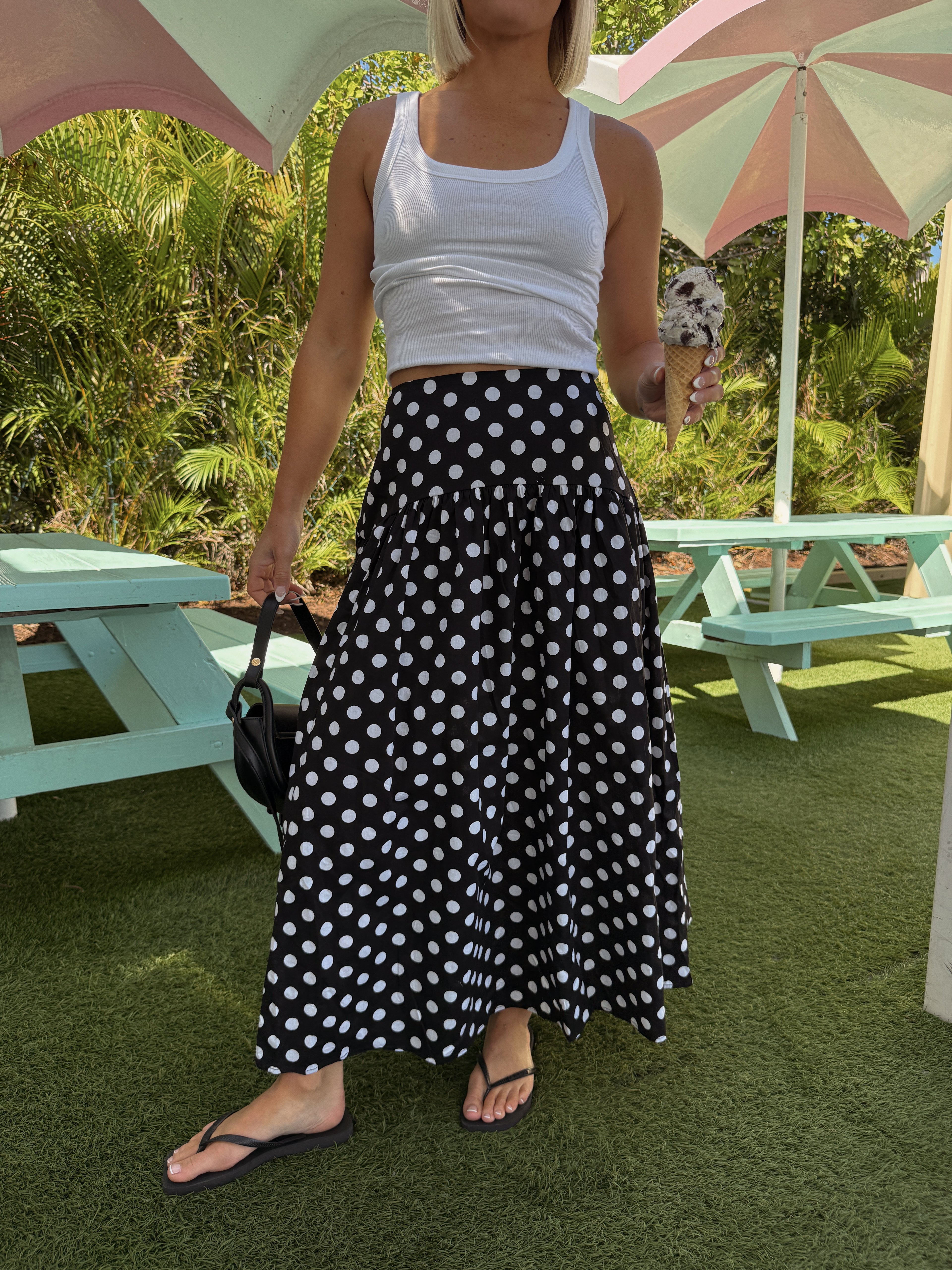 Lola Flared Maxi Skirt - Polka Dot