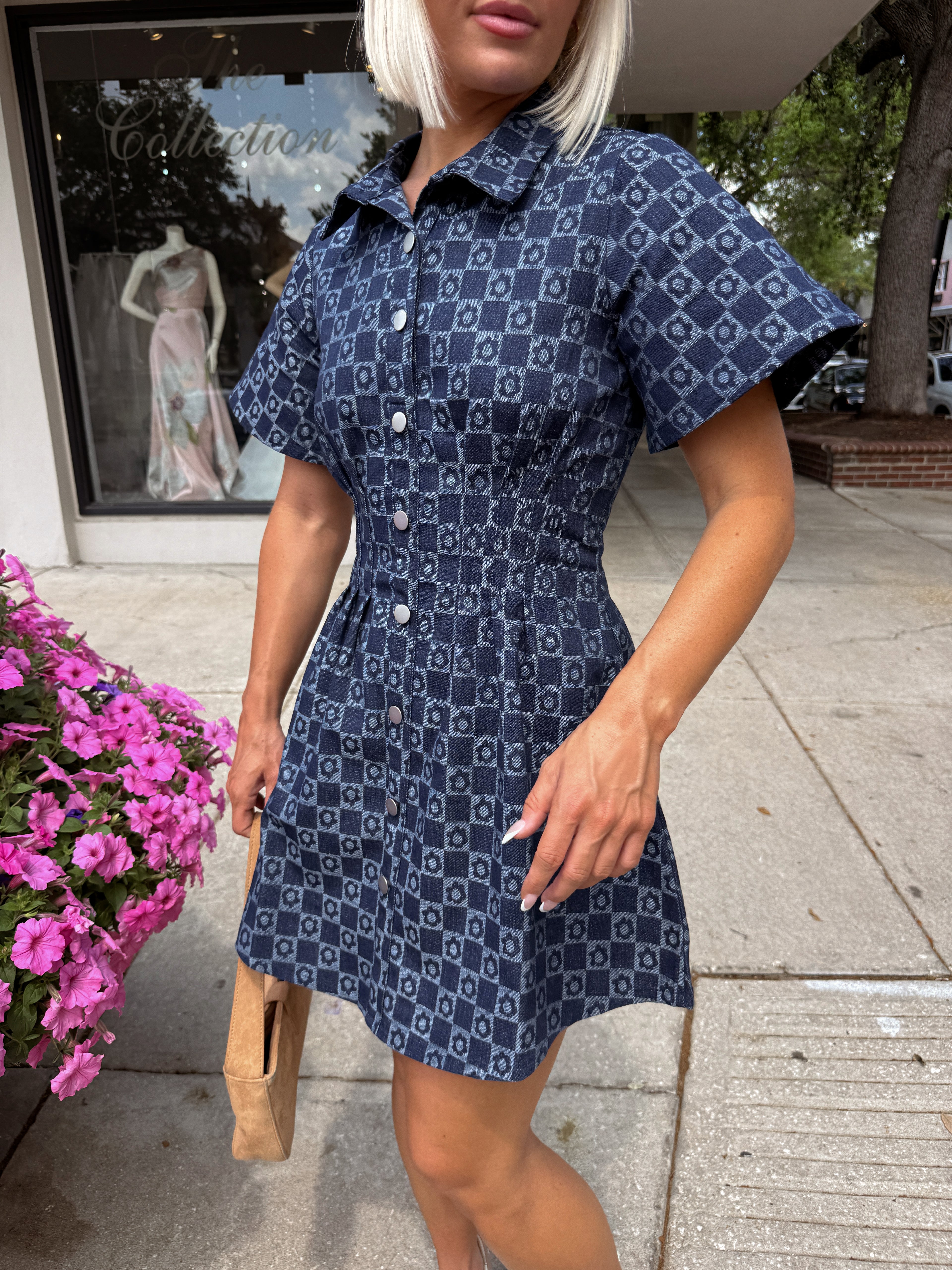 Camille Floral Monogram Mini Dress