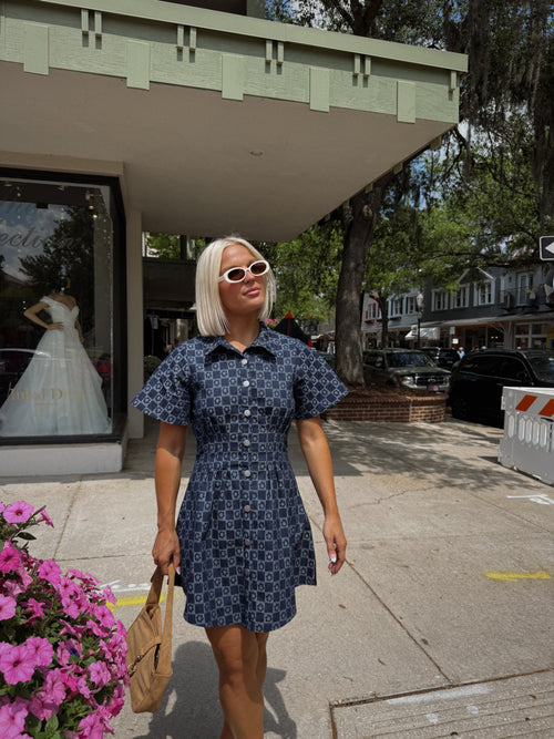 Camille Floral Monogram Mini Dress