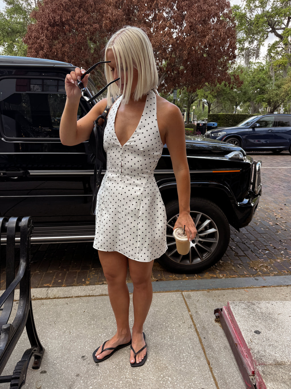 Ramona Polka Dot Halter Mini Dress