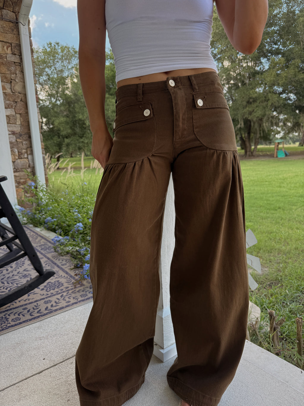 Marigold Wide Leg Jeans - Brown