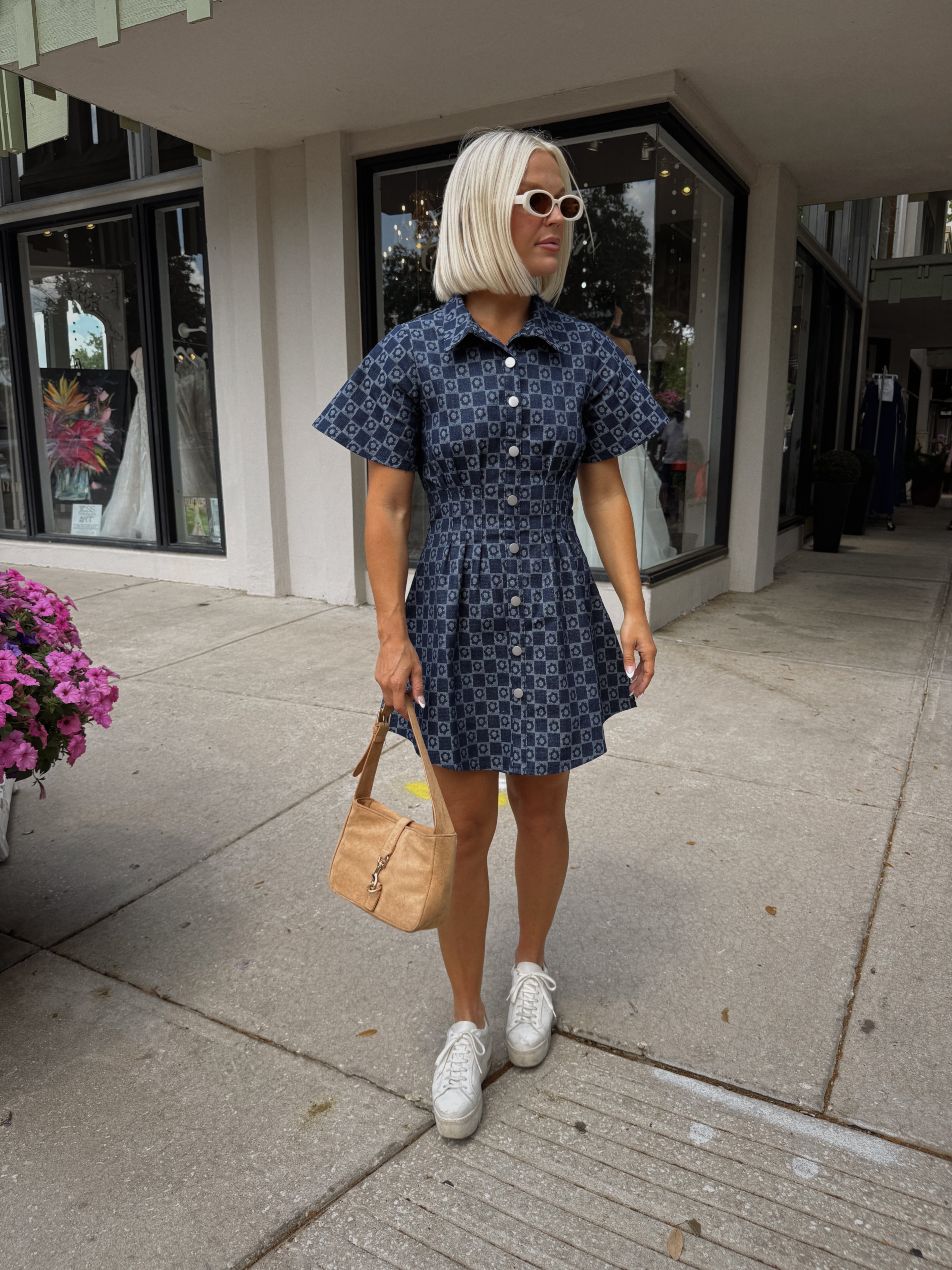 Camille Floral Monogram Mini Dress