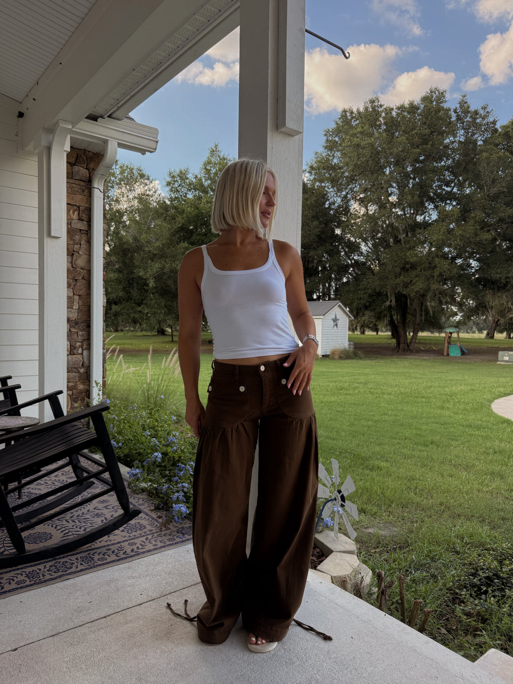 Marigold Wide Leg Jeans - Brown