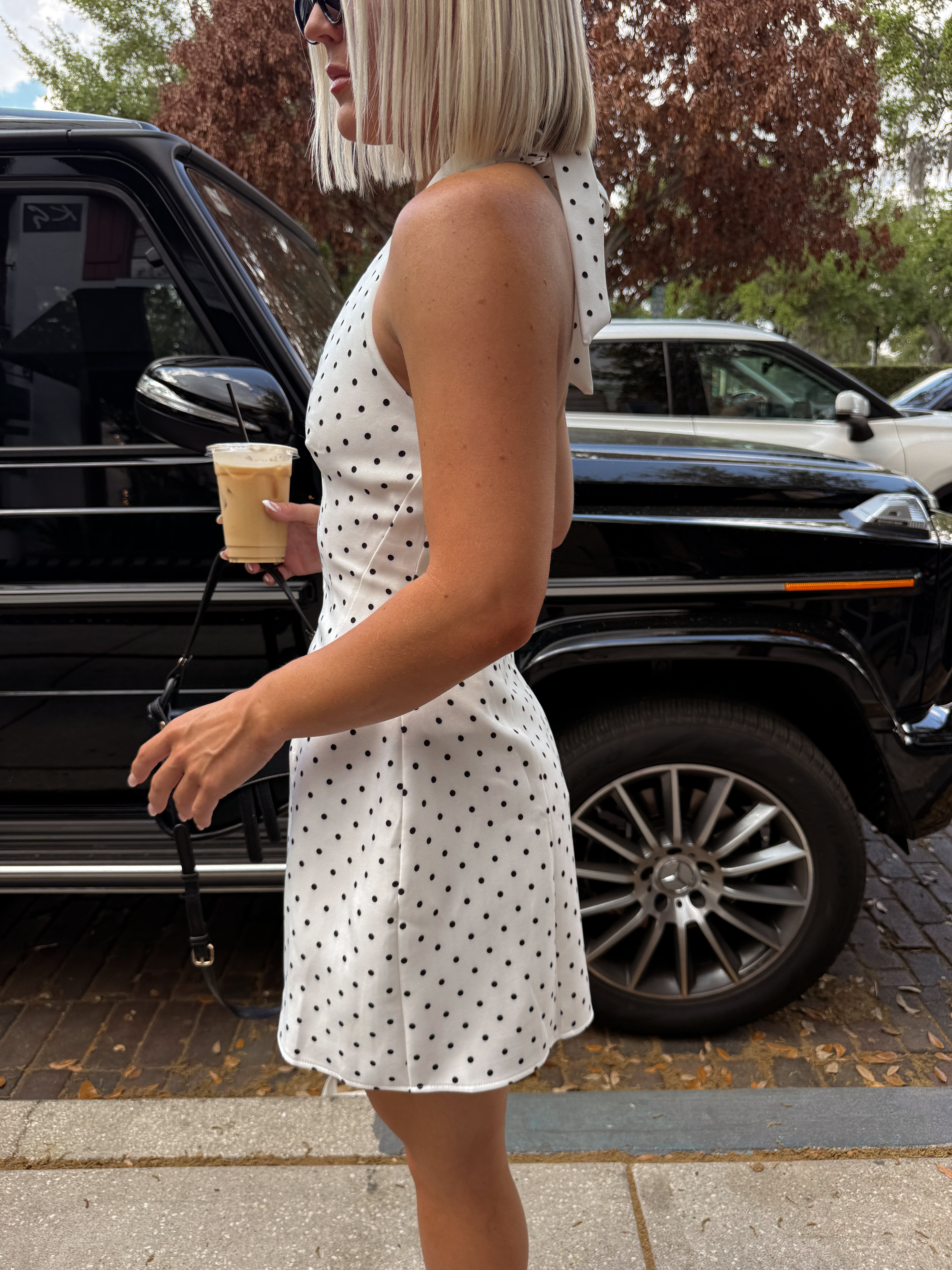 Ramona Polka Dot Halter Mini Dress