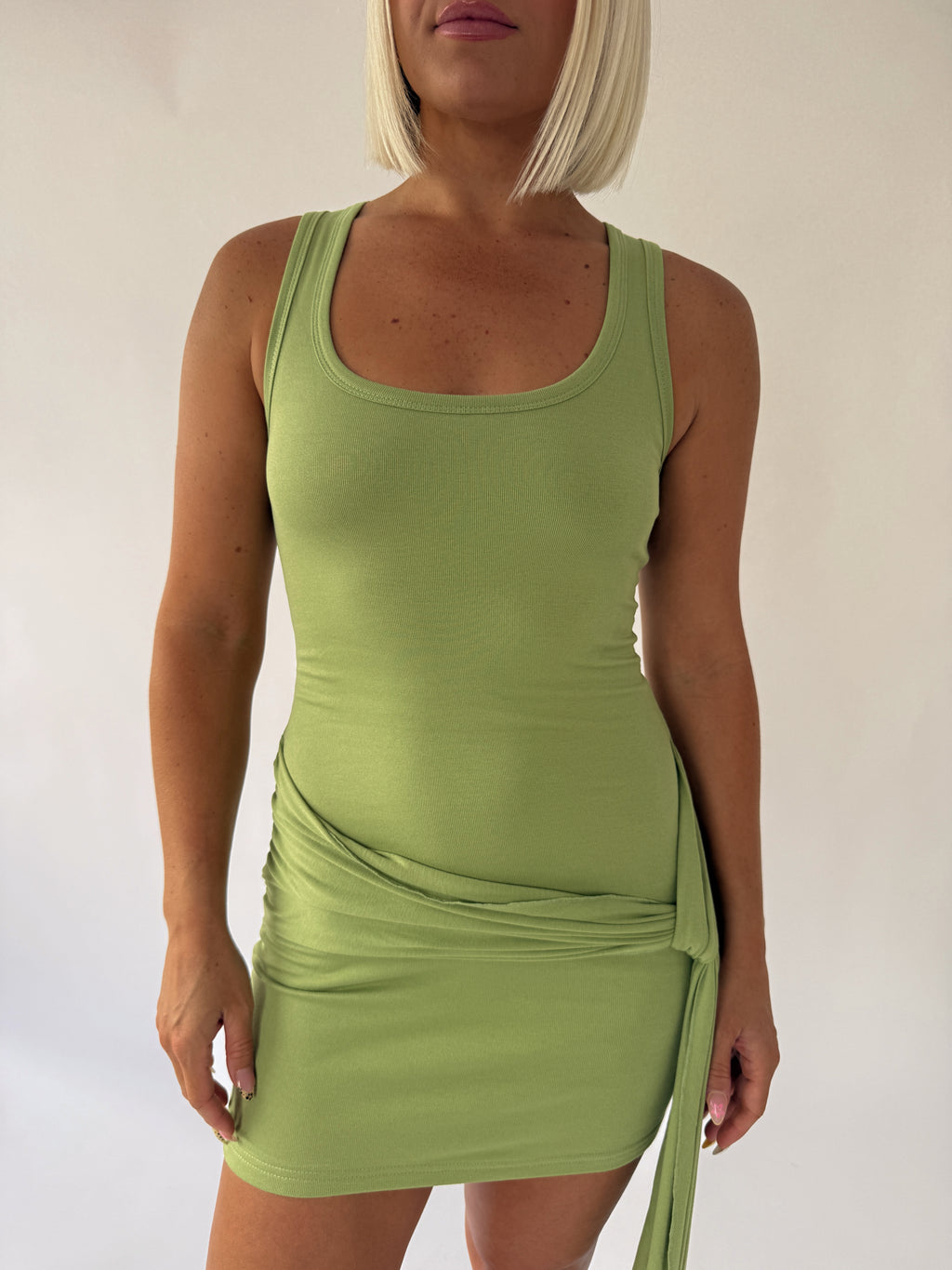 Felix Tie Front Mini Dress - Palm