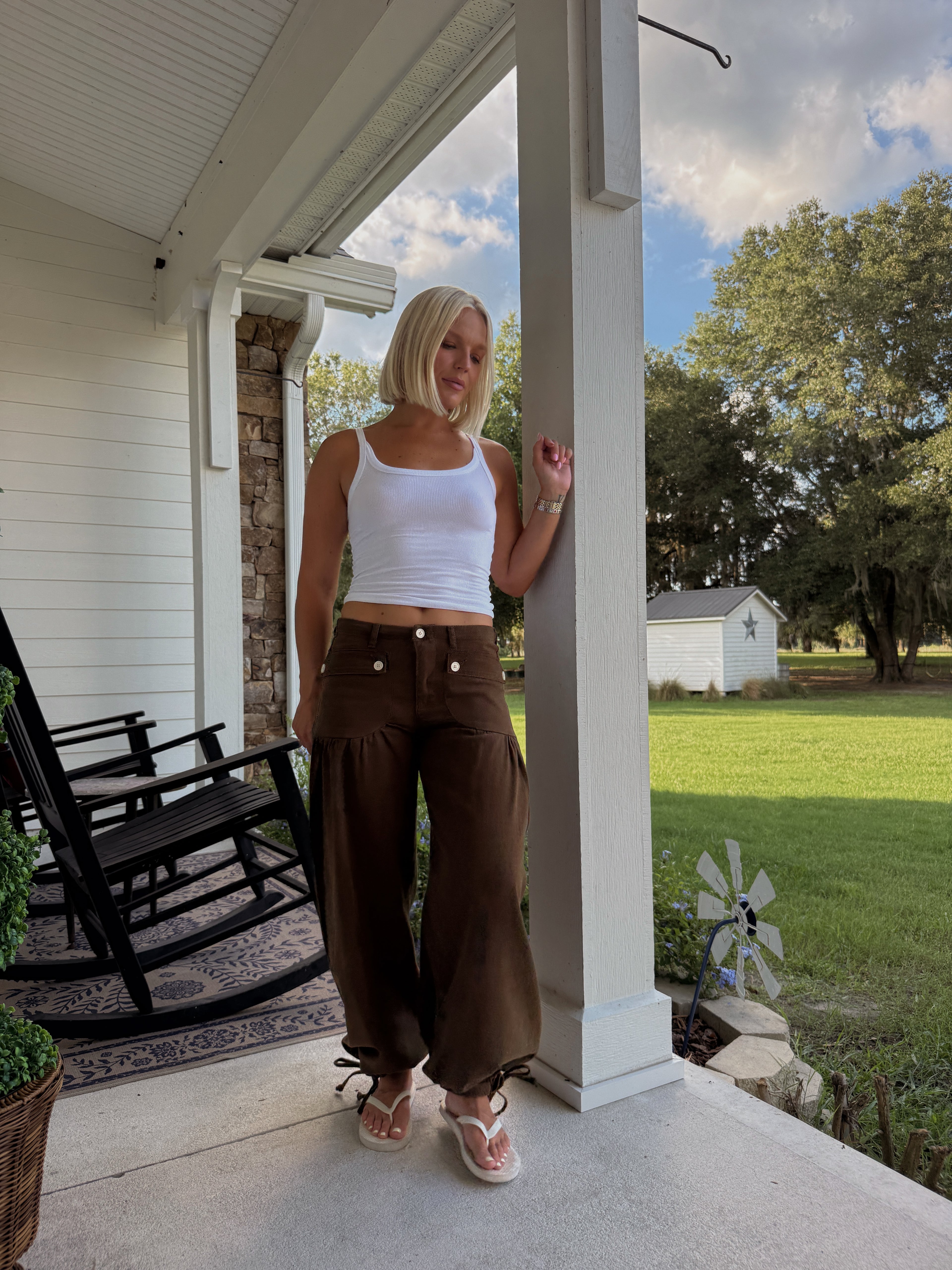Marigold Wide Leg Jeans - Brown
