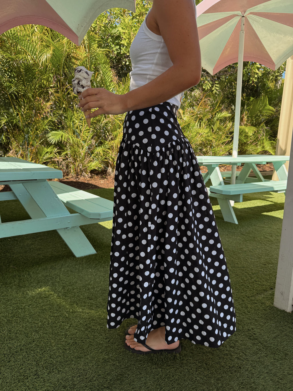 Lola Flared Maxi Skirt - Polka Dot