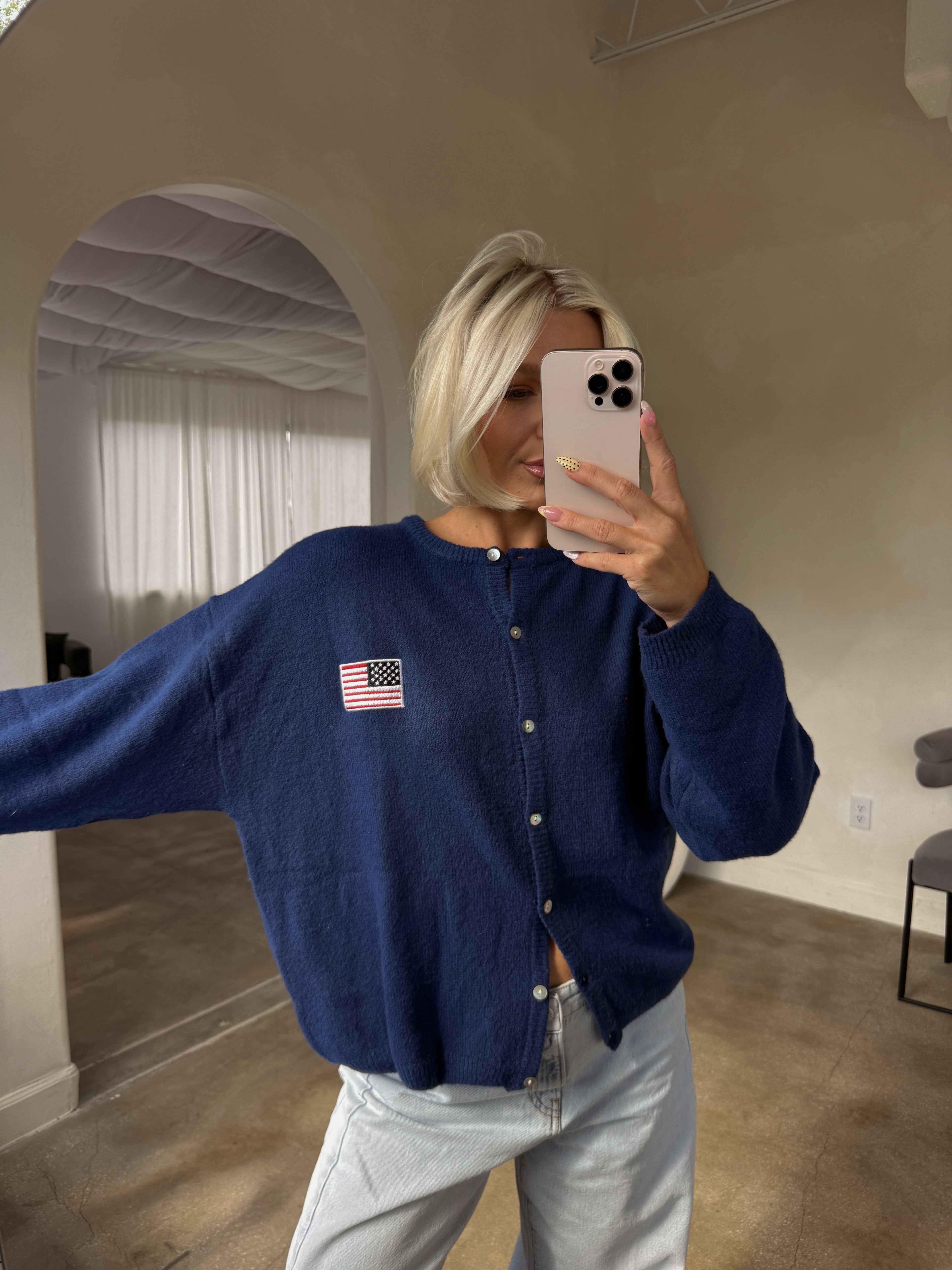 Flag Slouchy Cardi - SHIPS BY 4/28