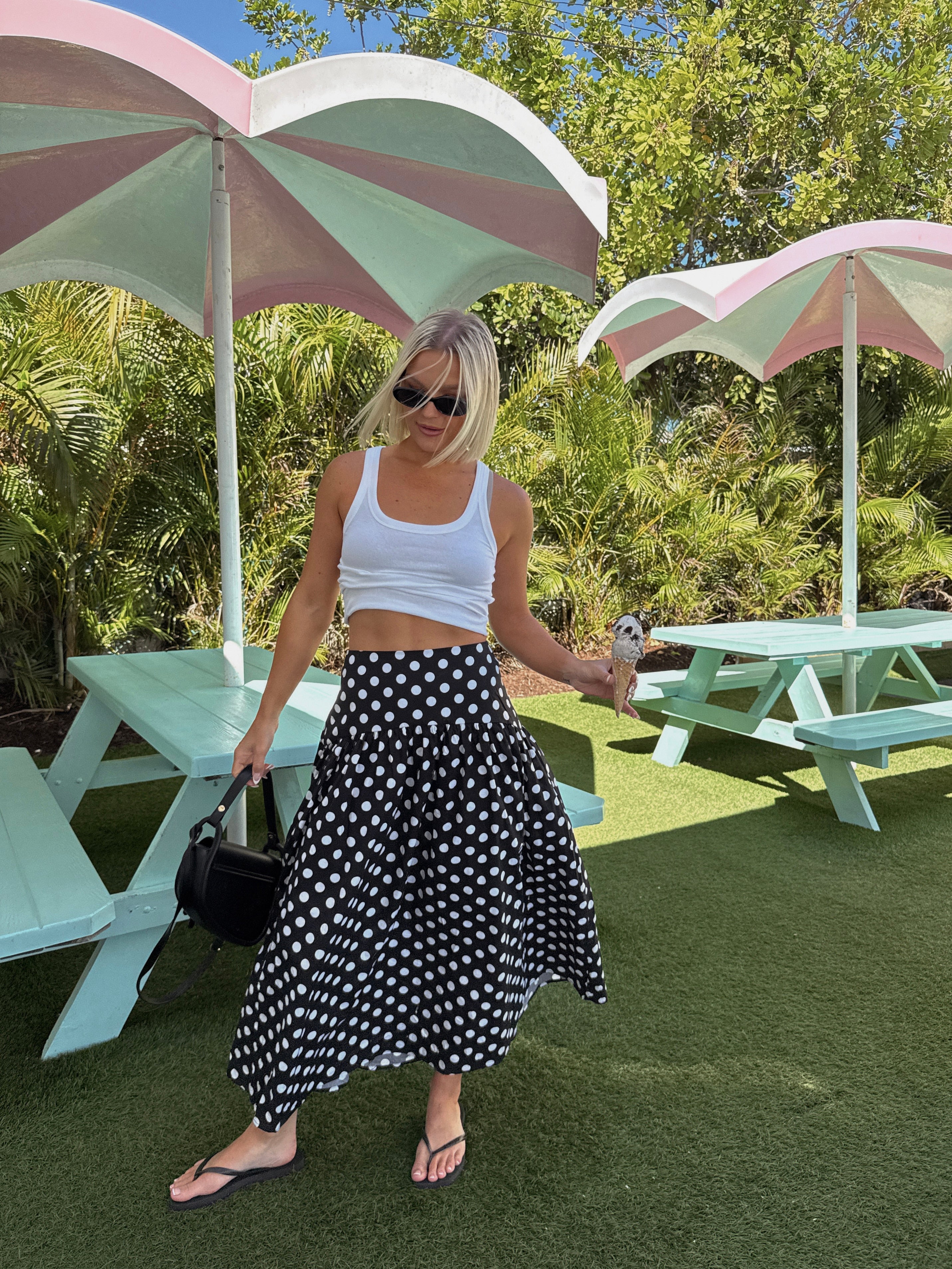 Lola Flared Maxi Skirt - Polka Dot