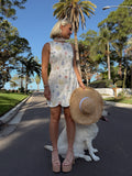 Jackie Floral Linen Scallop Mini