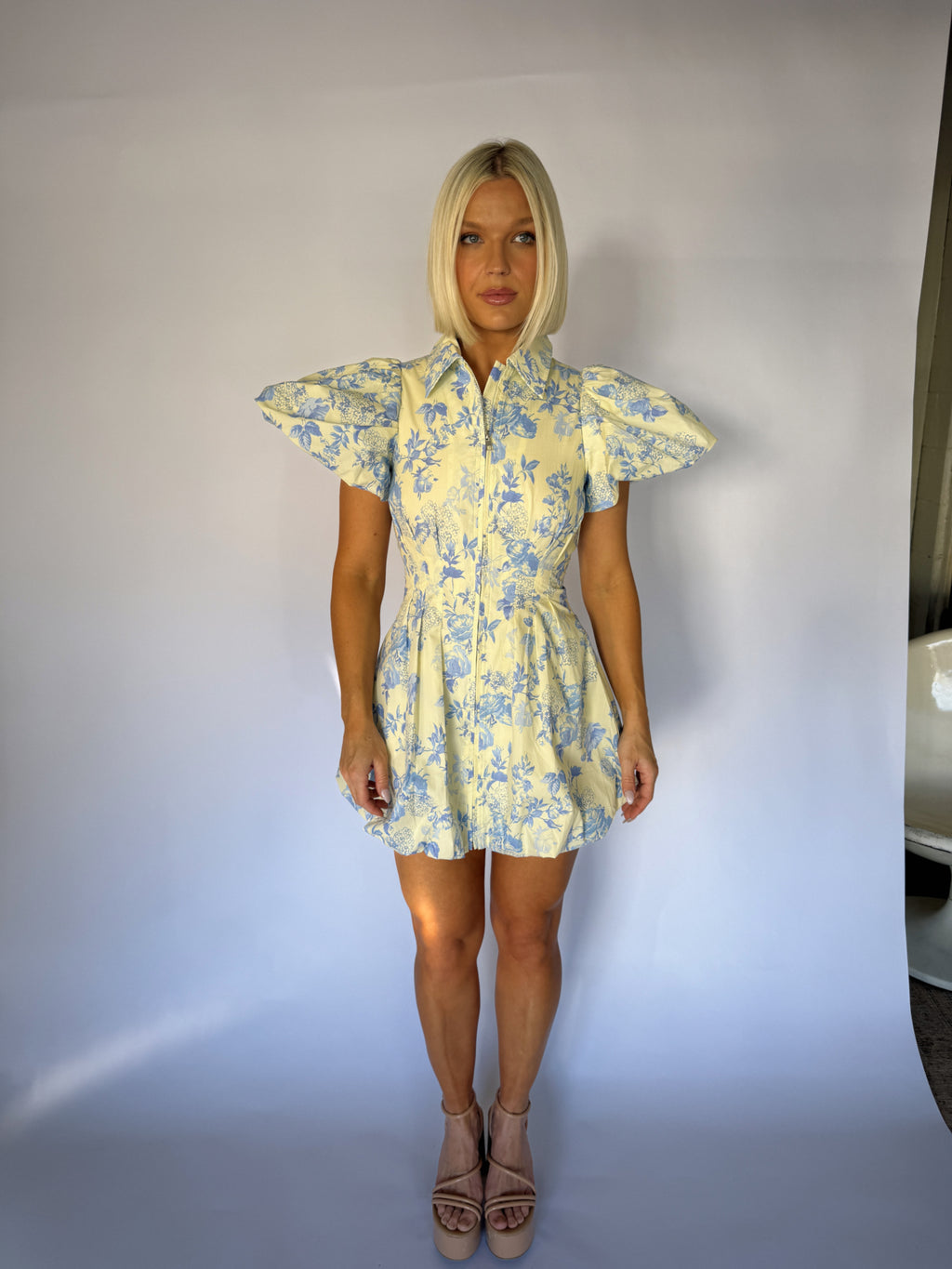 Charlotte Bubble Dress - Blue Floral