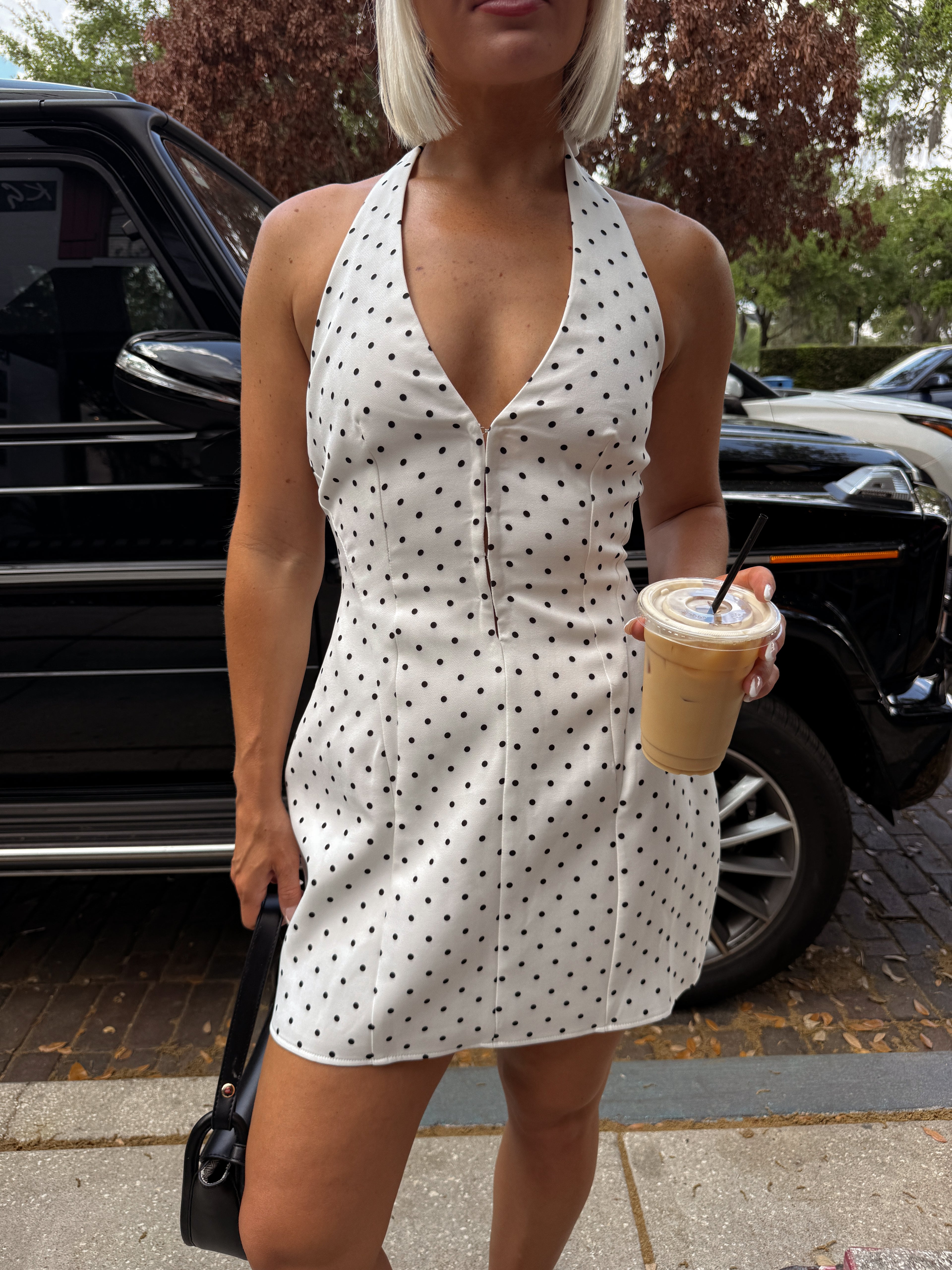 Ramona Polka Dot Halter Mini Dress