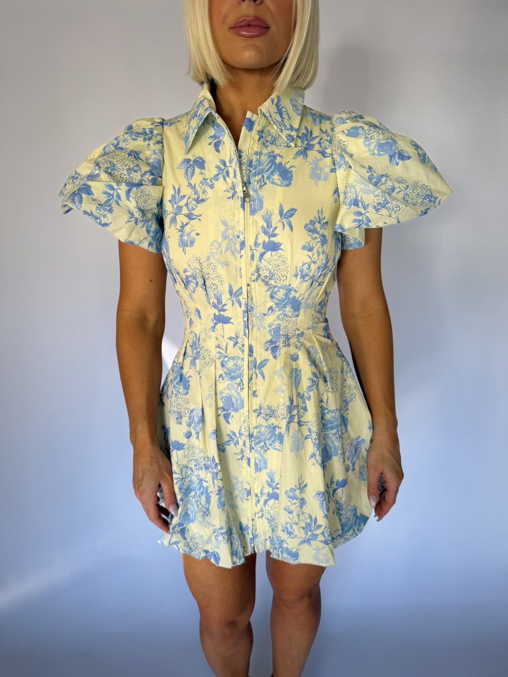 Charlotte Bubble Dress - Blue Floral