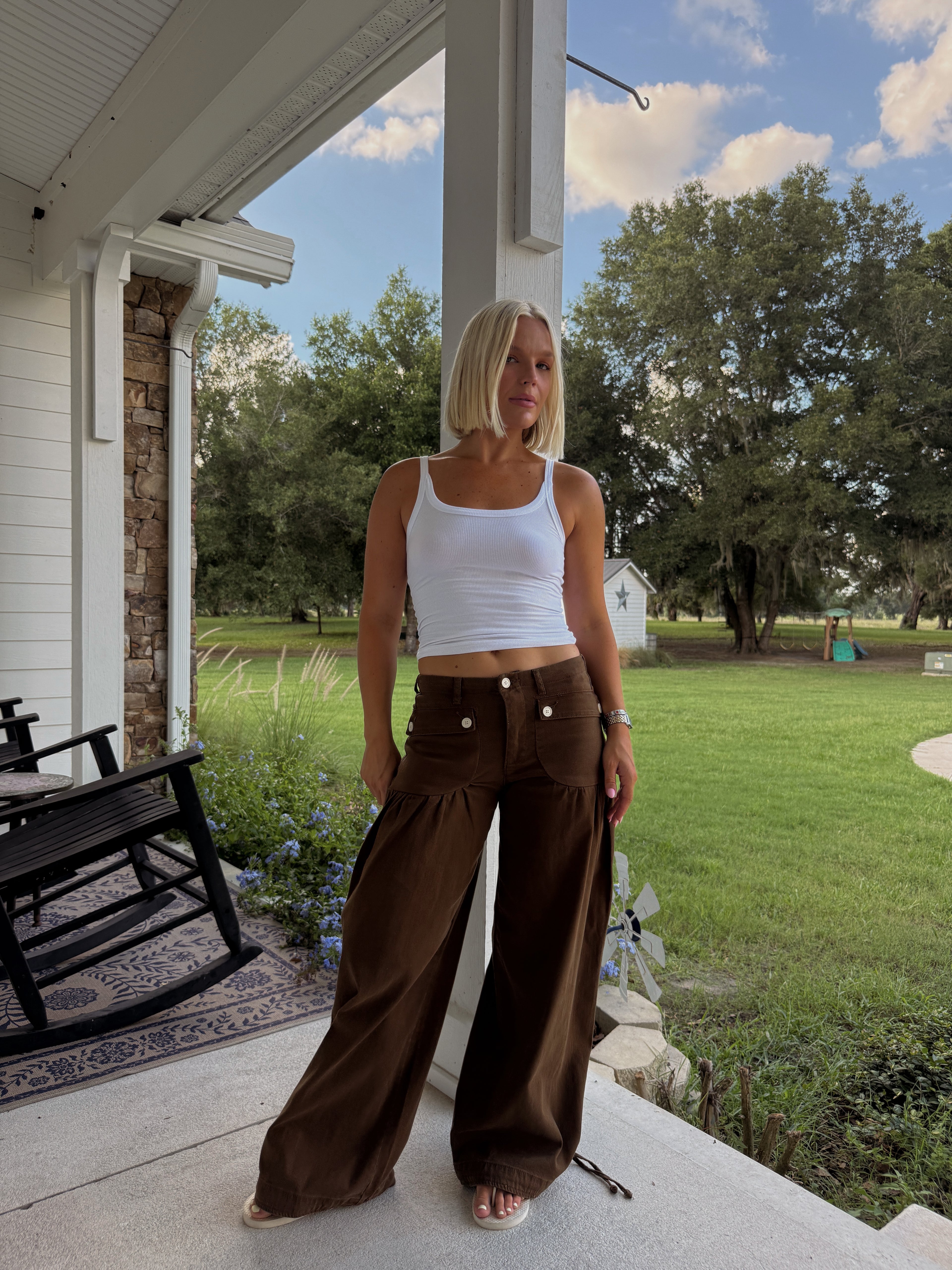 Marigold Wide Leg Jeans - Brown
