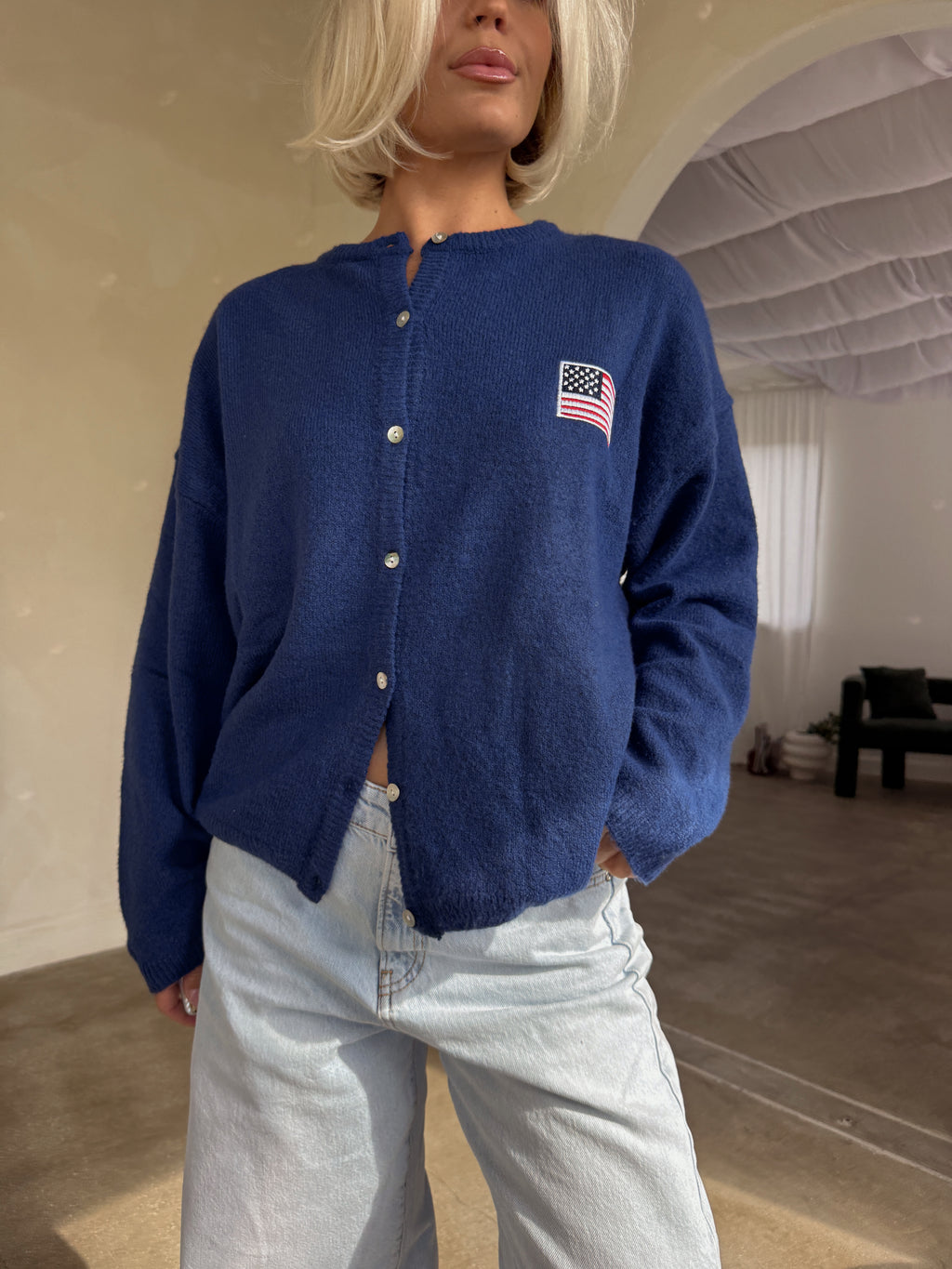 Flag Slouchy Cardi